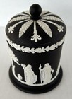 Wedgwood Black Jasperware Round Tobacco Cigarette Jar