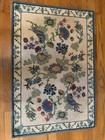 Handmade Vintage Floral Wool Rug 2   x3    Flowers Birds Ivy Cottagecore Tomato Girl