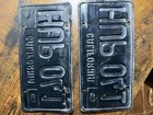 1963 California Black License Plate Matching Pair Hup 041 Original Dmv Yom