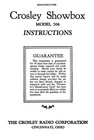 Crosley Showbox Model 706 Instruction Manual