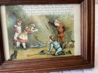Antique Victorian Ephemera Framed  Page From Children   s Book  Children At Play