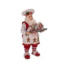 Kurt Adler Fabrich   Gingerbread Chef Santa Standing Christmas Figurine  10 5 