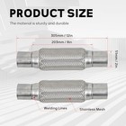 2  x8  universal Stainless Steel Exhaust Flex Pipe With Ends 12  Inch 2   x8  12 