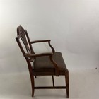 Antique 1902 English Hepplewhite Style Brown Cushioned Chair