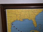 Vintage Framed Hooksetter Magnetic Hurricane Tracking Fishing Map Chart