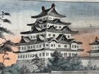 Y8814 Lithograph Castle Meiji Period Japan Ukiyoe Antique Art Interior Decor