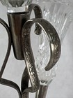 12    4 Crystal Trumpets   Silver Plate Epergne Art Nouveau England