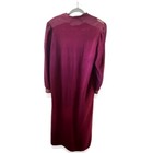 Vintage Vanity Fair Burgundy Velour Fleece Zip Long Robe Housecoat Pockets L