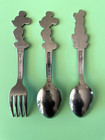 Vintage Walt Disney Stainless By Bonny Mickey And Pluto Spoons   Fork