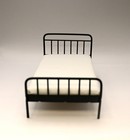 Miniature Black Iron Bed And Mattress 1 12 Scale Dollhouse Furniture