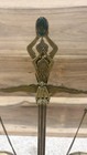 Antique Brass Balance Scale W  Dual Figurative Motif   Hanging Pans     Vintage