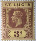 Travelstamps  1912 St  Lucia Stamps Sc  68  3d  Mint  Original Gum  Hinged