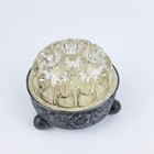 19 Hole Glass Flower Frog Made In France   Silver Plate Base Made In Denmark