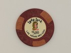 Lady Luck  lv   Rare  5 Casino Chip  Nevada Mold  Flesh Face  Used  Very Good