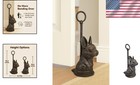 French Bulldog Cast Iron Door Stopper  Antique Brown Finish