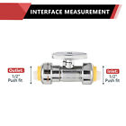 Efield 1 2  Push Connect   1 2  Push Connect Straight Stop Valve 1 4 Turn No Lead