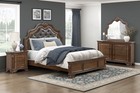 New 4pc Classic Sleigh Traditional Queen Or King Bedroom Set Brown Bed d m n