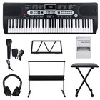 61 Key Digital Electronic Keyboard Piano Music Stand W Headphone   Stand  Stool