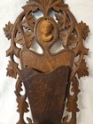 Beautiful Antique Victorian Carved Black Forest Wall Pocket W carved Lady s Head