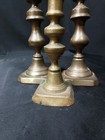 Lot Of 3 Antique 19th Century  Early 1800s Brass Candlesticks Candle Holders