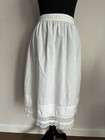 Vintage Antique Lot Of 3 Half Slips  2    Full Slip  1  - White Cotton   Lace