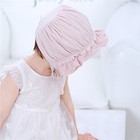 Baby Girl Cotton Muslin Bonnet - Vintage Ruffle Lace Newborn Sun Hat Pink