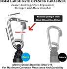 4ft Anchor Bungee Line Bigger 316 Stainless Clip Boat Bungee Dock 4feet Black