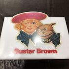 Vintage Buster Brown Shoe Store Plastic Counter Display Sign With Decal