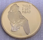   Heads I Get Tail -tails I Get Head    Adult Nude Flipping Coin  New Gold Finish 