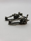 Vintage Metal Grim Reaper   Skeleton On Chopper Figurine Peper Weight