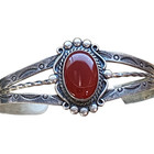 Vintage Fred Harvey Era Bell Trading Post Carnelian Sterling Silver Bracelet
