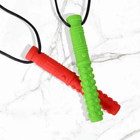 6pcs Silicone Texture Chew Necklace Baby Teether Autism Sensory Chew Pendant Ora