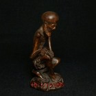 3 5 Inch Old Chinese Boxwood Hand Carved God Of Longevity Statue Decoration
