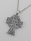 Unisex Pewter Christian Triqueta Celtic Irish Knot Cross Pendant Necklace 18  M2