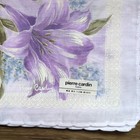 Vtg Pierre Cardin Handkerchief Purple Floral Lily Scalloped Edge Cotton 18 5 