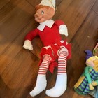  7  Christmas Knee Hugger Pixie Elf Japan Ornament Vtg Lot 1950   s  Red Green