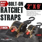 Porotmotor 4 Pack Bolt-on Retractable Ratchet Straps  2  X9    3000lbs Break    