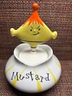 Rare Vintage Mcm 1958 Holt Howard Pixie Pixieware Mustard Jar With Spoon