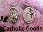 Saint St  Jude - Pray For Us On Back -  Italian Die Cast Silver Tone 1  Medal 