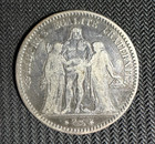 Silver  90 - World Coin - 1873-a France 5 Francs - World Silver Coin