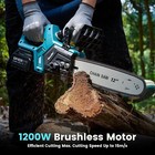 Electric Chainsaw Cordless Handheld 12-inch Chain Saw Brushless 2x 4 0ah Battery