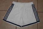 Youth Sz Small White   Blue Stripes Elastic Waist Athletic Shorts Adidas Climate