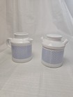 Vintage Farmhouse Ceramic Creamer   Sugar Bowl Set 1980s Country Kitchen Goose