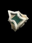 Antique Art Deco Sterling Silver Marcasite   Chrysoprase Small Dress Clip Estate