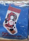 Lot Of 2 Vintage 1989 Titan Needlecraft Felt Stocking Kit Santa 15  Nos