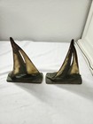 Vintage A Pair Of  cast Iron Sailboat Bookends W antique Brass bronze Coating