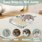 Low Entry Stainless Steel Cat Litter Box For Kittens  Metal Kitty Shallow Litter