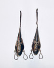 Retro Sterling Silver 925 Tribal Mask Long Face Earrings Unique Drop