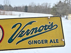 Vintage Vernor s Ginger Ale Double Sided Sign For 40 s-50  S Bottle Rack   rare 