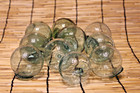 Japanese Glass Fishing Floats 3-3 5  Lot-10 Round Buoy Balls Authentic Vtg